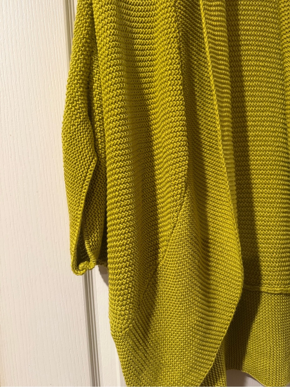 Lane Bryant Yellow Green Open-Front Shawl Collar Cardigan - Picture 5 of 9